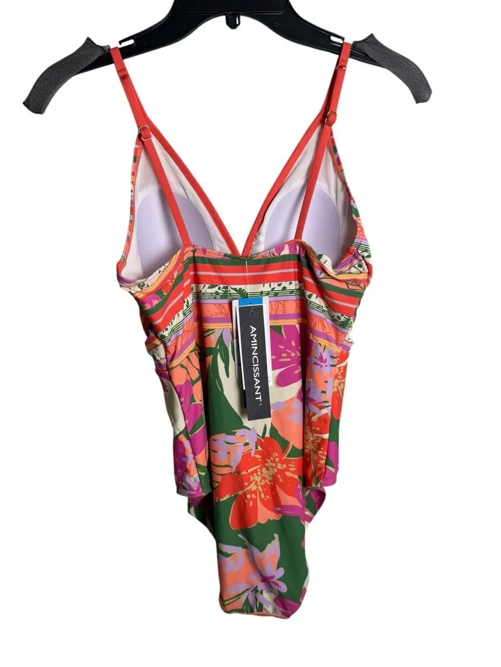 Tribal 7004XX-3562-XIX Palms-Flatten It Gathered Swimsuit-Cartagena M NWT